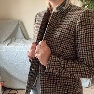 J. Crew Houndstooth Blazer in Brown and Black